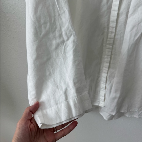 Pure Jill 100% Cotton White Button Down Shirt XL Oversized Minimalist Tunic - Picture 4 of 11